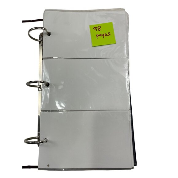 Vintage Blue & Red 3-Ring Binder With 98 Clear Plastic Pages For Photo Display O - Picture 3 of 6